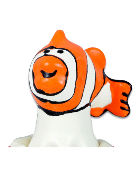 CONDOMERIE PRESERVATIVO DECORATIVO PINTADO A MANO PESCADO NARANJA