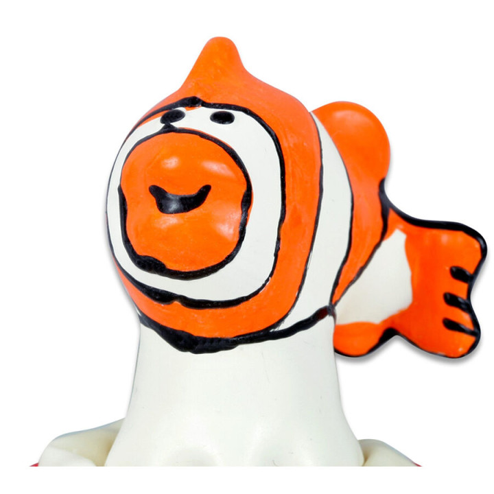 CONDOMERIE PRESERVATIVO DECORATIVO PINTADO A MANO PESCADO NARANJA