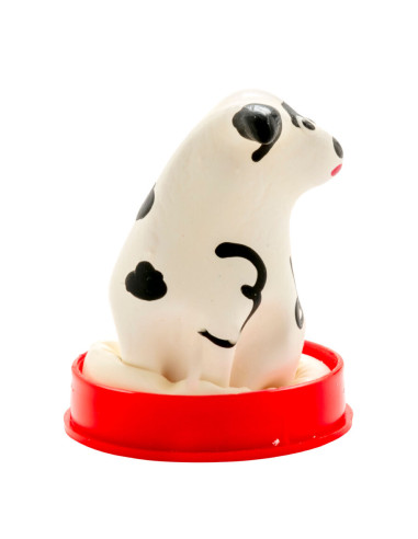 CONDOMERIE PRESERVATIVO DECORATIVO PINTADO A MANO PERRO DALMATA
