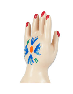 CONDOMERIE PRESERVATIVO DECORATIVO PINTADO A MANO PALMA DE LA MANO MODELO 1 2