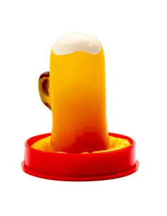 CONDOMERIE PRESERVATIVO DECORATIVO PINTADO A MANO VASO DE CERVEZA 2