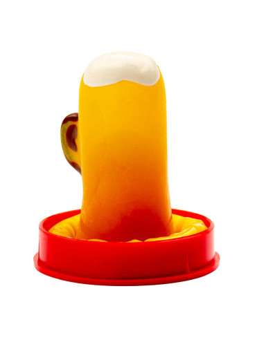 CONDOMERIE PRESERVATIVO DECORATIVO PINTADO A MANO VASO DE CERVEZA