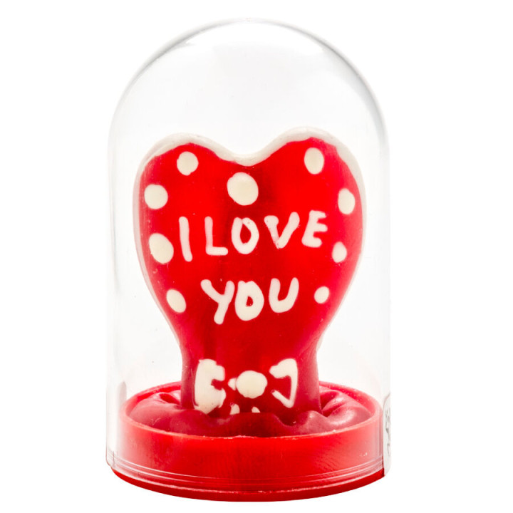 CONDOMERIE PRESERVATIVO DECORATIVO PINTADO A MANO CORAZON TE AMO MODELO 1