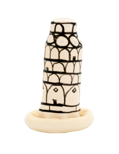 CONDOMERIE PRESERVATIVO DECORATIVO PINTADO A MANO TORRE DE PISA CONDOMERIE PRESERVATIVO DECORATIVO PINTADO A MANO TORRE DE PISA