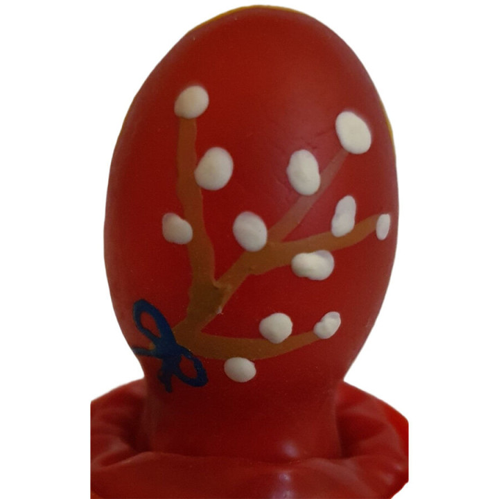 CONDOMERIE PRESERVATIVO DECORATIVO PINTADO A MANO HUEVO DE PASCUA ROJO