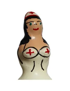 CONDOMERIE PRESERVATIVO DECORATIVO PINTADO A MANO ENFERMERA NEGRA