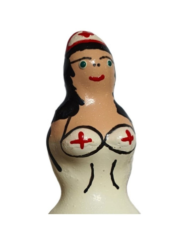 CONDOMERIE PRESERVATIVO DECORATIVO PINTADO A MANO ENFERMERA NEGRA