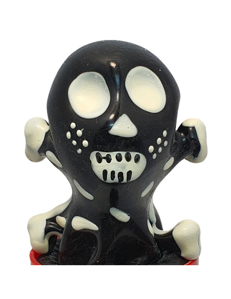 CONDOMERIE PRESERVATIVO DECORATIVO PINTADO A MANO CALAVERA NEGRA MODELO 2