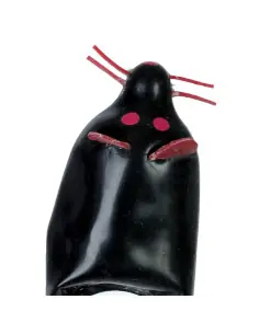 CONDOMERIE PRESERVATIVO DECORATIVO PINTADO A MANO RATON NEGRO XL