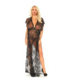 LEG AVENUE - 2 PIECES SET LACE KAFTEN ROBE AND THONG S/M