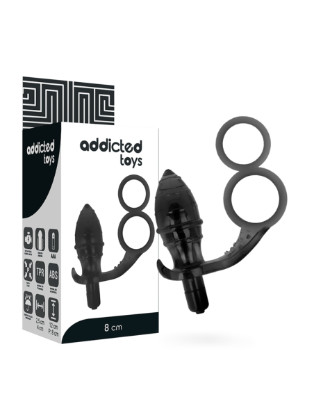 ADDICTED TOYS PLUG ANAL CON ANILLA DOBLE NEGRO