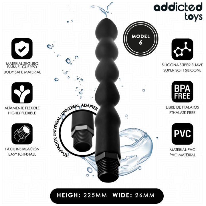 ADDICTED TOYS LIMPIADOR ANAL CON ADAPTADOR UNIVERSAL MODELO 6