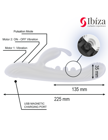 IBIZA VIBRADOR RABBIT PERLAS CON PULSACION