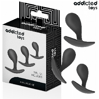 ADDICTED TOYS SET DE 3 PLUG ANAL SILICONA MODELO 3