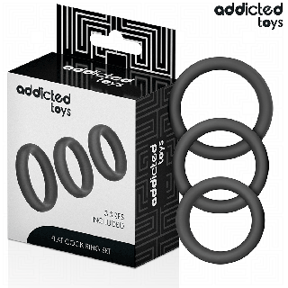 ADDICTED TOYS SET DE ANILLOS SILICONA PLANOS