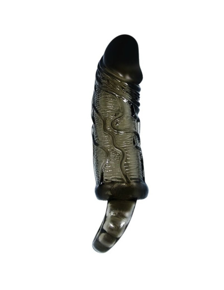 BAILE FUNDA EXTENSORA PENE CON STRAP PARA TESTICULOS NEGRO 135 CM