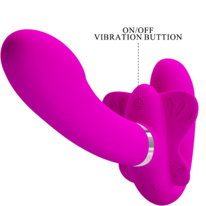 PRETTY LOVE VALERIE VIBRADOR DOBLE STRAP ON 12 VIBRACIONES MORADO