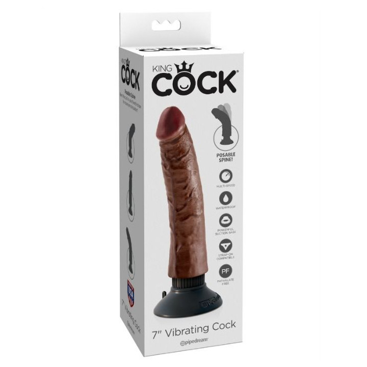 KING COCK DILDO VIBRADOR MARRON 1778 CM