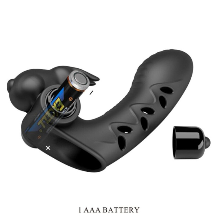PRETTY LOVE VANCE FUNDA DEDO VIBRADOR CONEJO NEGRO