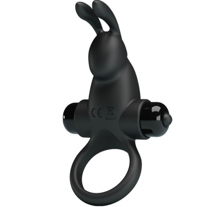 PRETTY LOVE ANILLO VIBRADOR ESTIMULADOR RABBIT CLITORIS 10 VIBRACIONES NEGRO