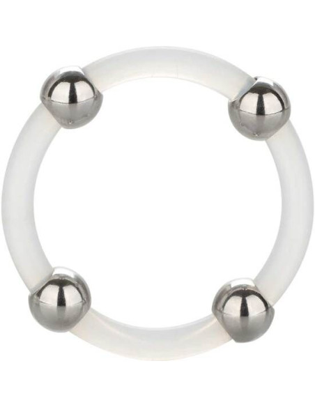 CALEXOTICS ANILLO DE SILICONA CON CUENTAS DE ACERO TALLA L
