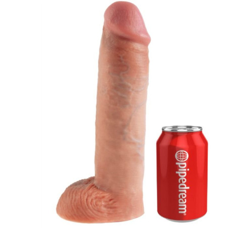 KING COCK STRAP ON CON DILDO HUECO 28 CM Y TIRANTES COLOR CARNE