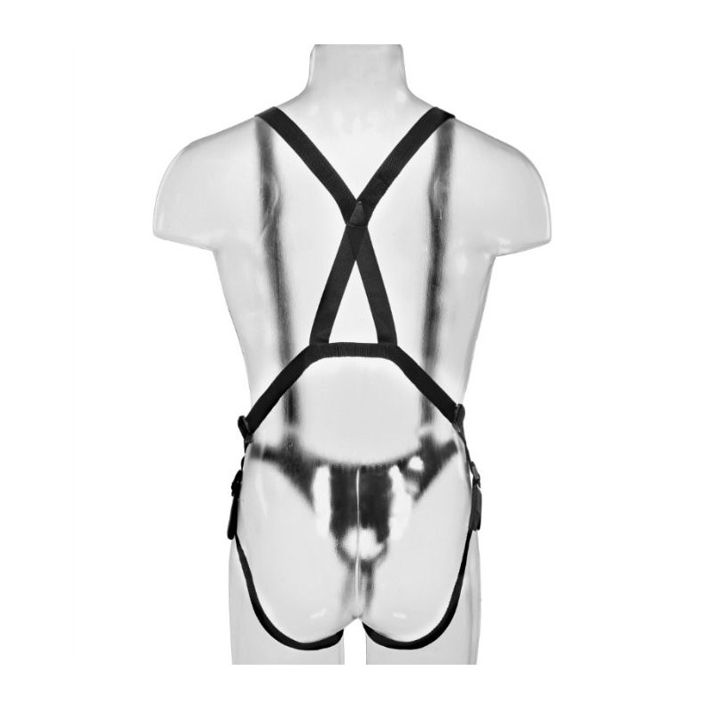 KING COCK STRAP ON CON DILDO HUECO 28 CM Y TIRANTES COLOR CARNE