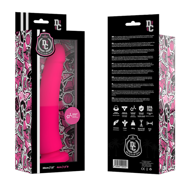 DELTA CLUB DILDO REALISTA ROSA SILICONA MEDICA 20 CM O 4 CM