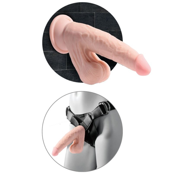 KING COCK PLUS 3D DILDO SWINGING BALLS 245 CM NATURAL