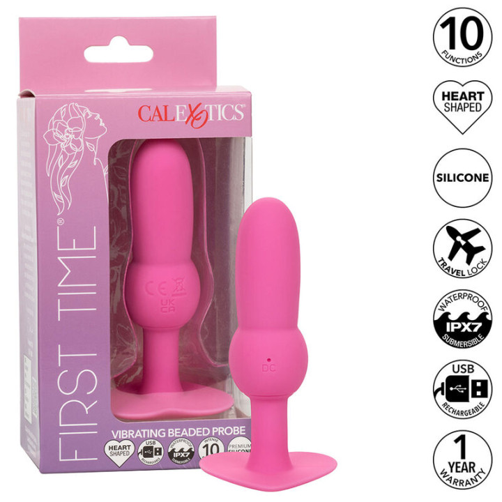 CALEXOTICS FIRST TIME PLUG ANAL CON CUENCAS 10 VIBRACIONES ROSA
