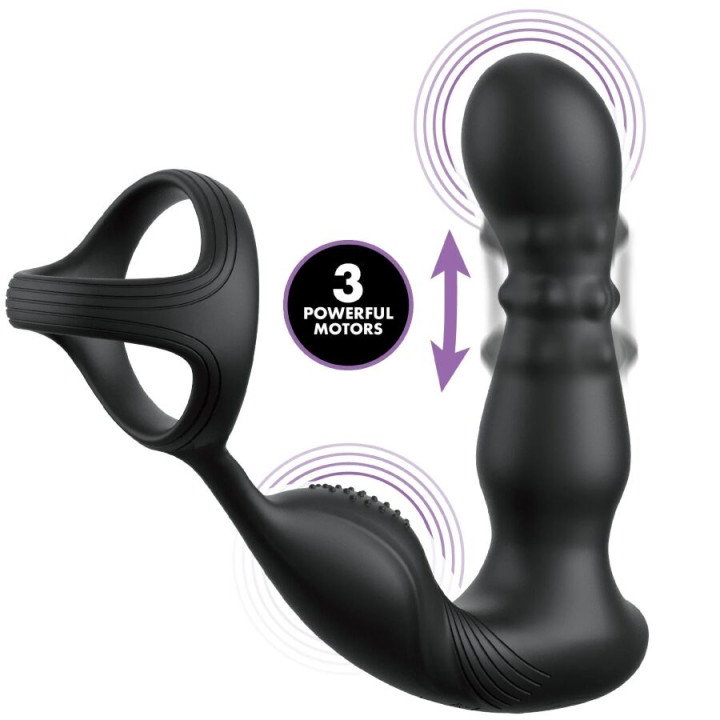 ANAL FANTASY ELITE COLLECTION ANILLO Y MASAJEADOR ANAL VIBRADOR CON CONTROL REMOTO