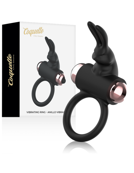 COQUETTE TOYS COCK RING ANILLO VIBRADOR NEGRO GOLD