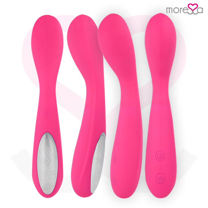 MORESSA DRUSO MASAJEADOR DUO PUNTO G Y SUERO PELVICO PREMIUM SILICONE RECARGABLE