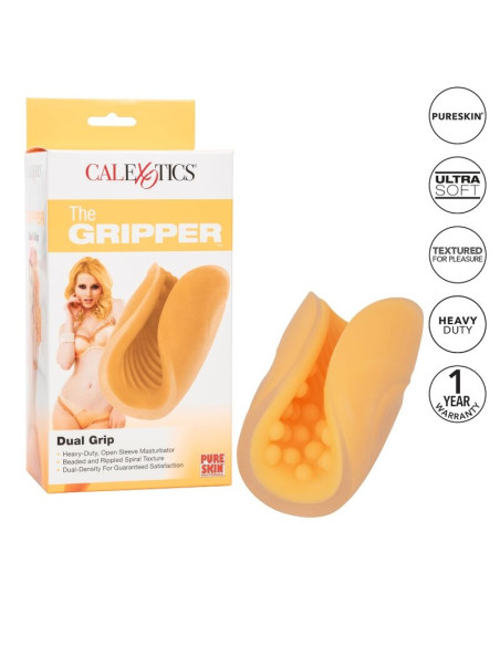 CALEXOTICS BEADED GRIP MASTURBADOR TEXTURADO NARANJA