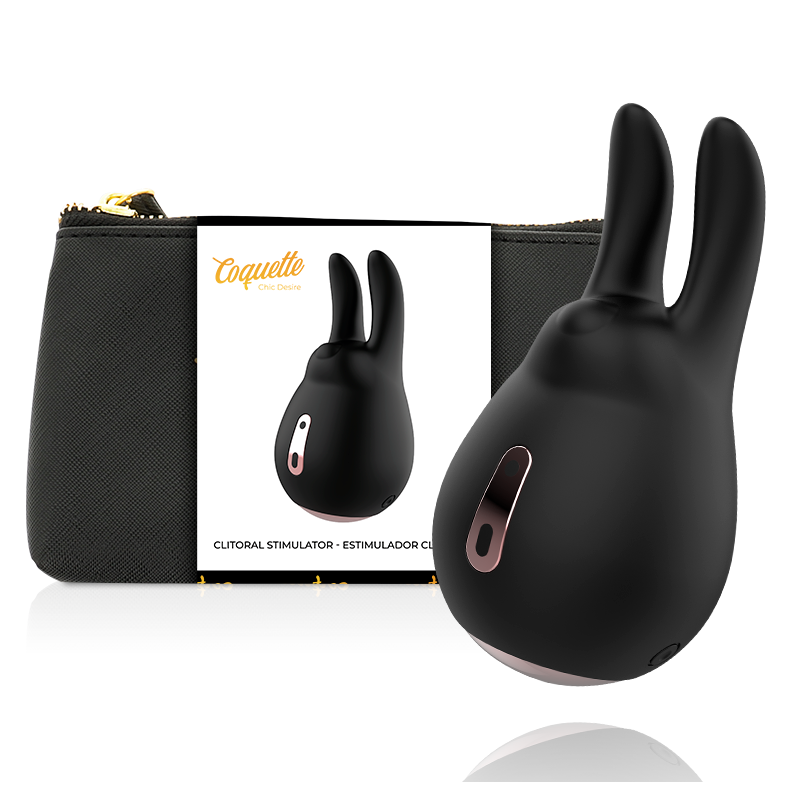 COQUETTE CHIC DESIRE ESTIMULADOR CLITORIS NEGRO GOLD CONEJO
