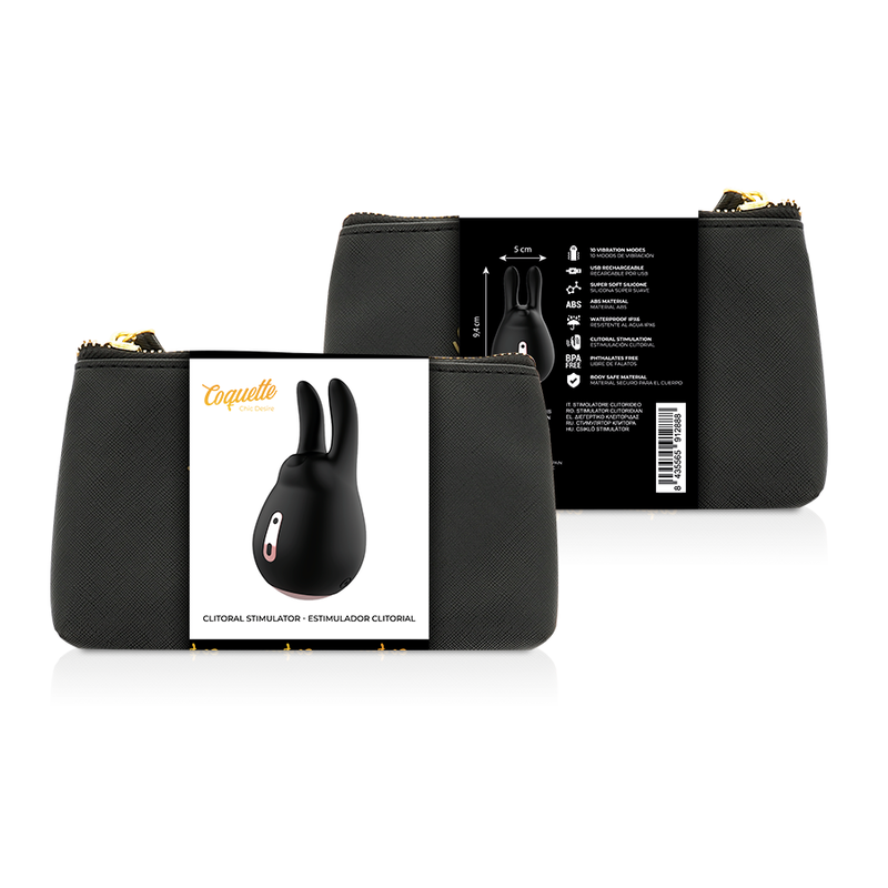COQUETTE CHIC DESIRE ESTIMULADOR CLITORIS NEGRO GOLD CONEJO