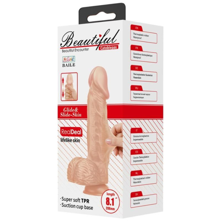 BAILE BEAUTIFUL ENCOUNTER CATOBLEPAS DILDO REALISTICO FLEXIBLE 206 CM NATURAL