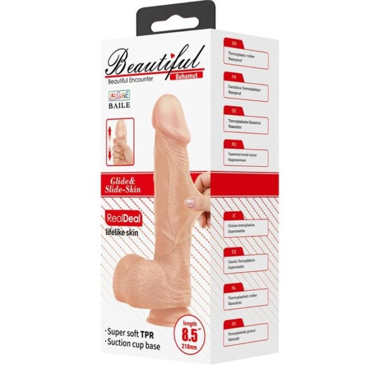 BAILE BEAUTIFUL ENCOUNTER BAHAMUT DILDO REALISTICO FLEXIBLE 218 CM NATURAL