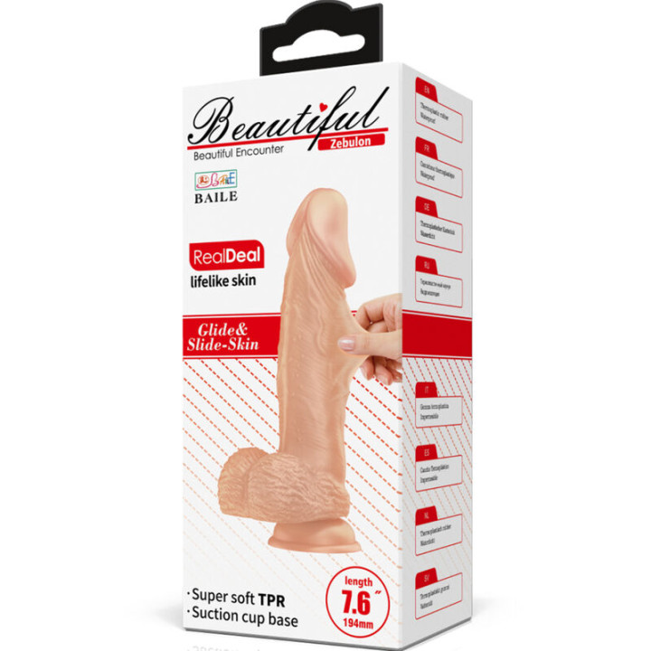 BAILE BEAUTIFUL ENCOUNTER ZEBULON DILDO REALISTICO FLEXIBLE 194 CM NATURAL