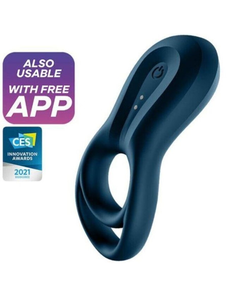 SATISFYER EPIC DUO ANILLO VIBRADOR APP AZUL