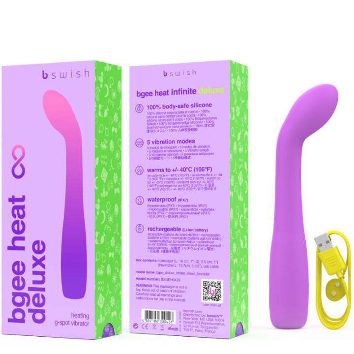 B SWISH BGEE HEAT INFINITE DELUXE VIBRADOR RECARGABLE SILICONA LAVANDA