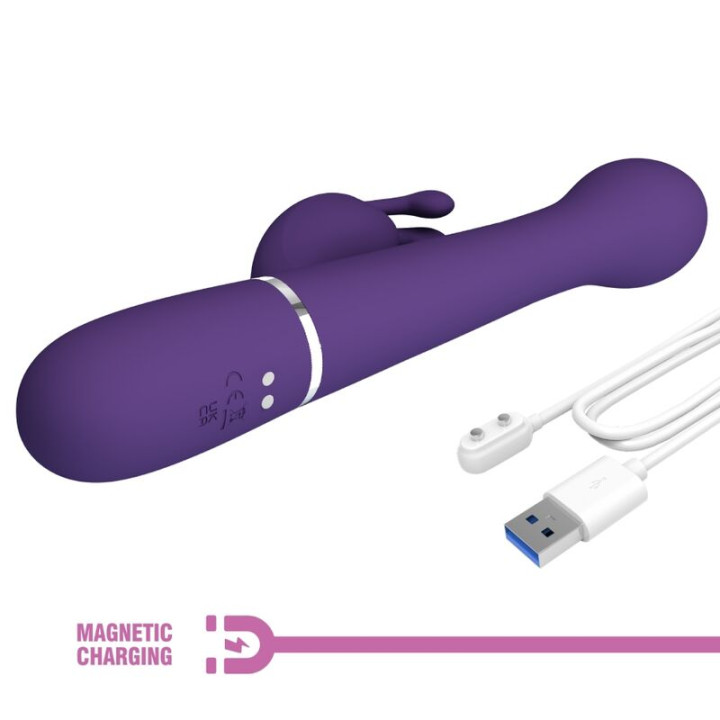 PRETTY LOVE DEJON VIBRADOR RABBIT 3 EN 1 MULTIFUNCION MORADO