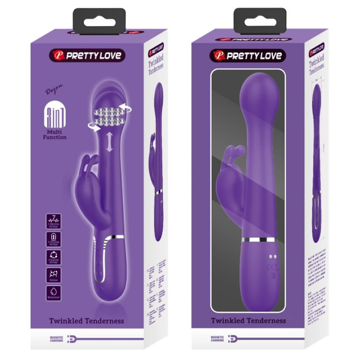 PRETTY LOVE DEJON VIBRADOR RABBIT 3 EN 1 MULTIFUNCION MORADO