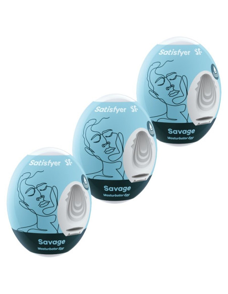 SATISFYER 3 HUEVOS MASTURBADORES SAVAGE