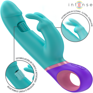 INTENSE MONICA VIBRADOR RABBIT CON ESTIMULADOR ROTATORIO DEL PUNTO G AZUL