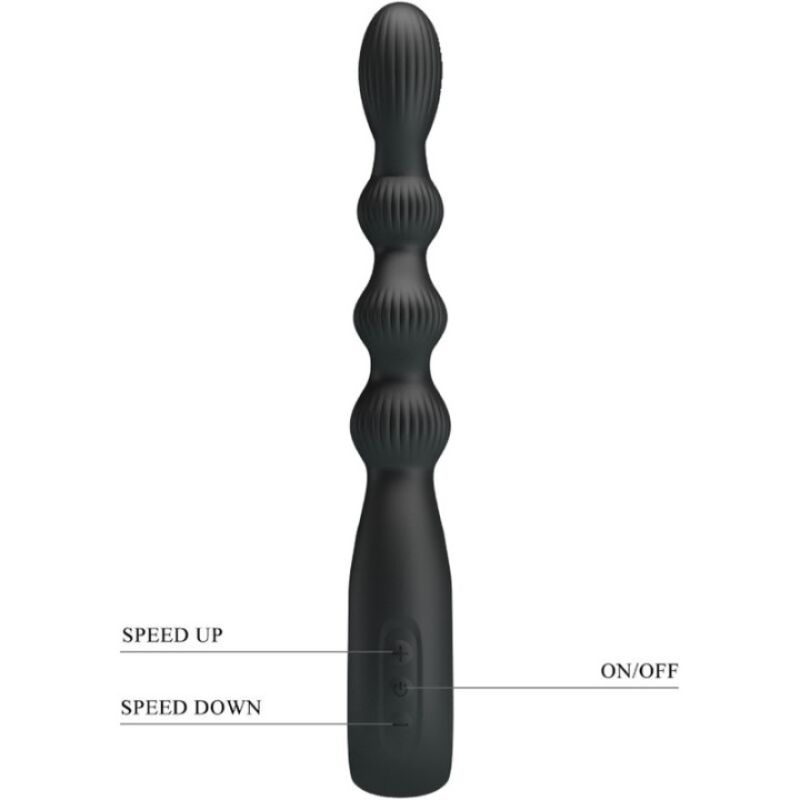 PRETTY LOVE FEDERER VIBRADOR ANAL 12 VIBRACIONES NEGRO