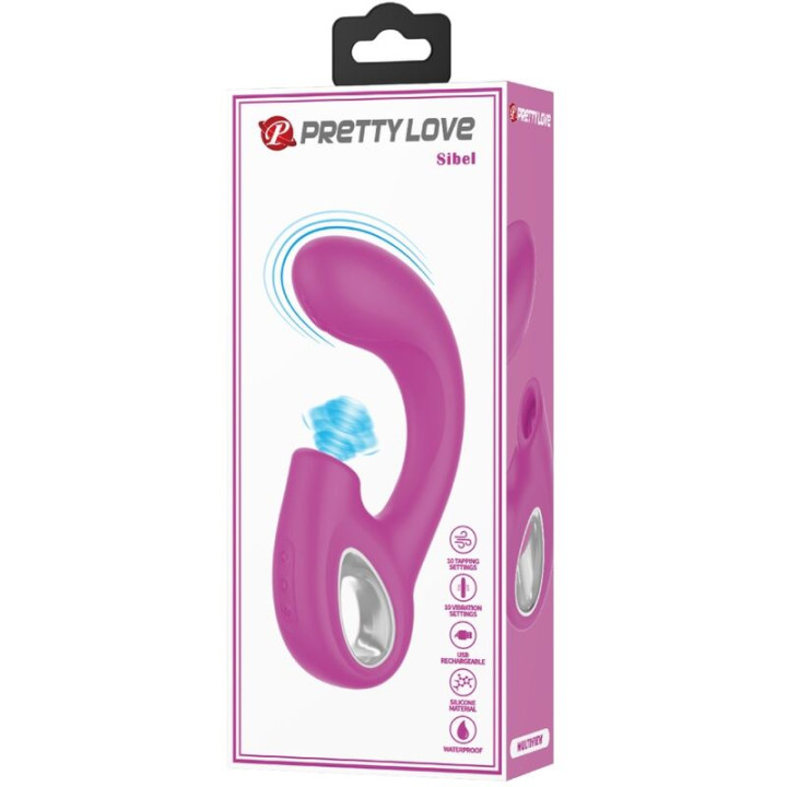 PRETTY LOVE SIBEL VIBRADOR PUNTO G ESTIMULADOR CLITORIS 10 VIBRACIONES MORADO