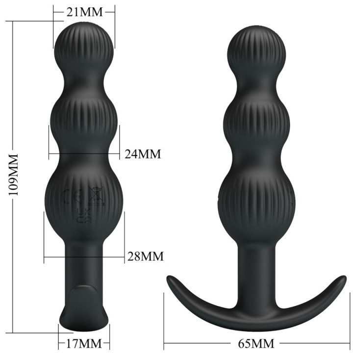 PRETTY LOVE SIDNEY VIBRADOR ANAL 10 VIBRACIONES NEGRO