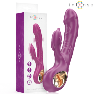 INTENSE HALLE VIBRADOR MULTIFUNCION CON LENGUA ESTIMULADORA EN FORMA DE DELFIN MORADO