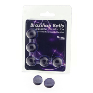 TALOKA BRAZILIAN BALLS GEL EXCITANTE EFECTO VIBRACION ELECTRICA 5 BOLAS